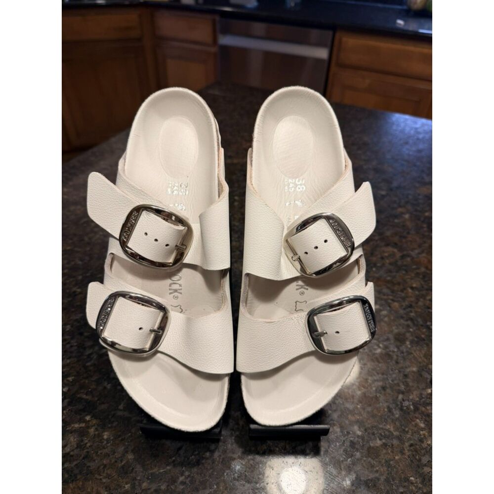 Birkenstock Arizona Big Buckle White Leather Sandals EU 38 (L7/M5)